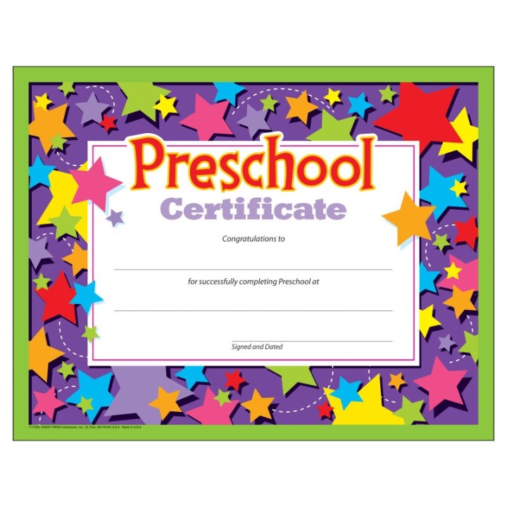 TREND Preschool Certificate , 30 ct
