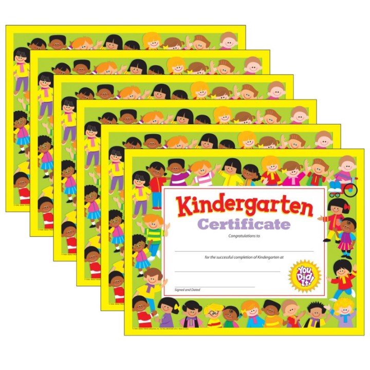 TREND Kindergarten Certificate, 30 Per Pack, 6 Packs