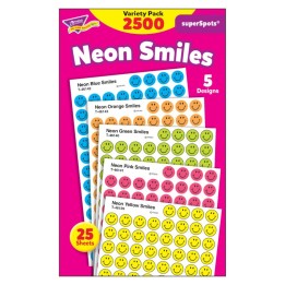 TREND Neon Smiles superSpots® Stickers Variety Pack, 2500 ct
