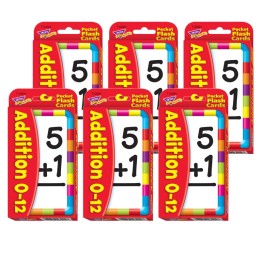 TREND Addition 0-12 Pocket Flash Cards, 6 Packs