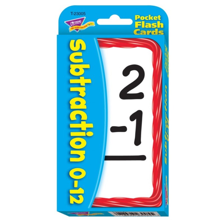 TREND Subtraction 0-12 Pocket Flash Cards