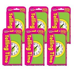 TREND Telling Time Pocket Flash Cards, 6 Packs