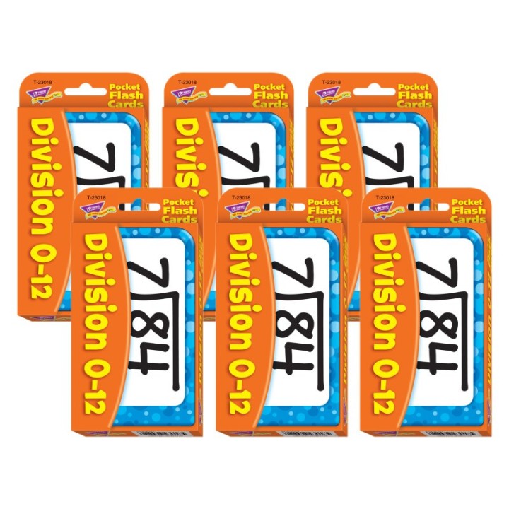 TREND Division 0-12 Pocket Flash Cards, 6 Packs