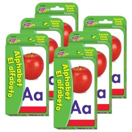 TREND Alphabet/El Alfabeto (EN/SP) Pocket Flash Cards, 6 Packs