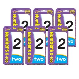 TREND Numbers 0-100 Pocket Flash Cards, 6 Packs