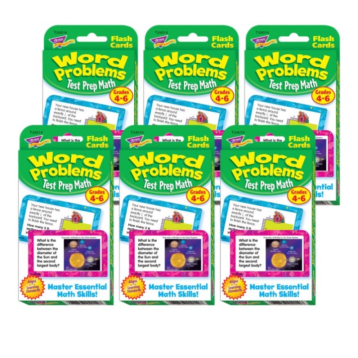 TREND Word Problems Test Prep Math, Grades 4-6 Challenge Cards®, 6 Packs