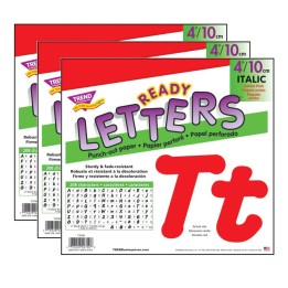 TREND Red 4" Italic Combo Ready Letters®, 193 Per Pack, 3 Packs