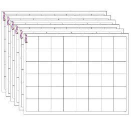 TREND Graphing Grid (Large Squares) Wipe-Off® Chart, 17" x 22", Pack of 6