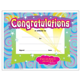 TREND Congratulations/Swirls Colorful Classics Cert's., 30 ct
