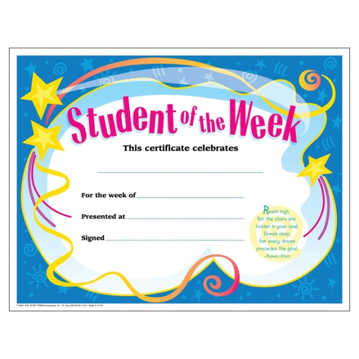 TREND Student of The Week Colorful Classics Certificates, 30 ct
