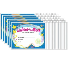TREND Student of The Week Colorful Classics Certificates, 30 Per Pack, 6 Packs