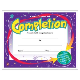 TREND Certificate of Completion Colorful Classics Cert's., 30 ct