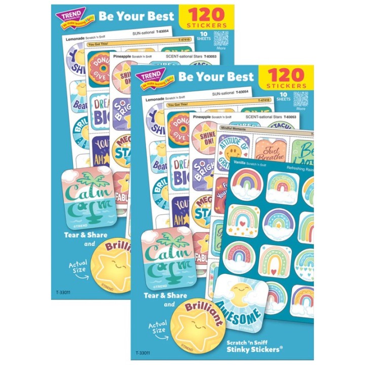 TREND Be Your Best Mixed Stickers Variety Pack, 120 Per Pack, 2 Packs