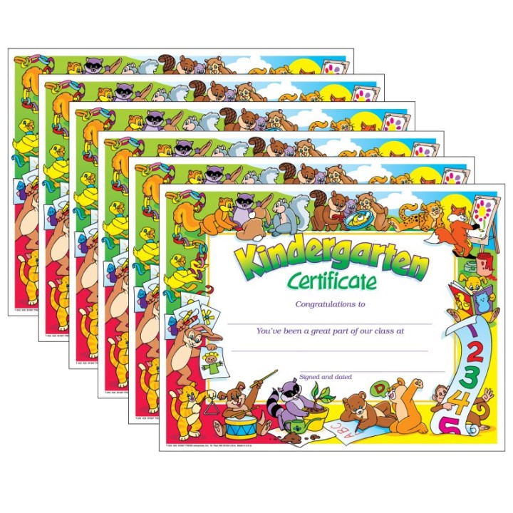 TREND Kindergarten Certificate, 30 Per Pack, 6 Packs