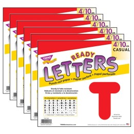 TREND Red 4" Casual Uppercase Ready Letters®, 6 Packs