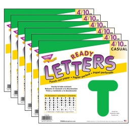 TREND Green 4" Casual Uppercase Ready Letters®, 6 Packs