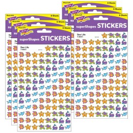 TREND Sea Life superShapes Stickers, 800 Per Pack, 6 Packs