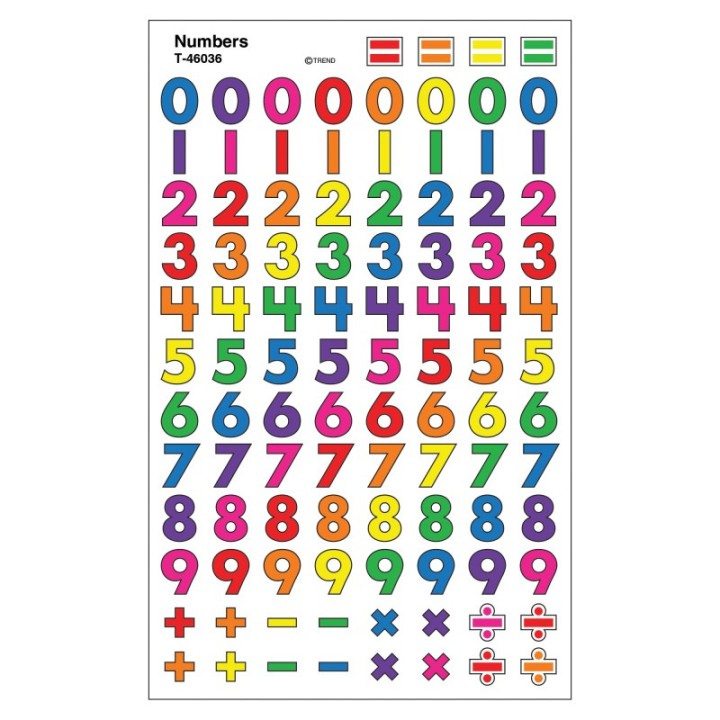 TREND Numbers superShapes Stickers, 800 ct