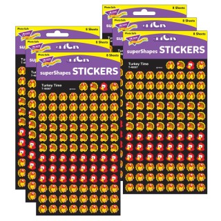 TREND Turkey Time superShapes Stickers, 800 Per Pack, 6 Packs