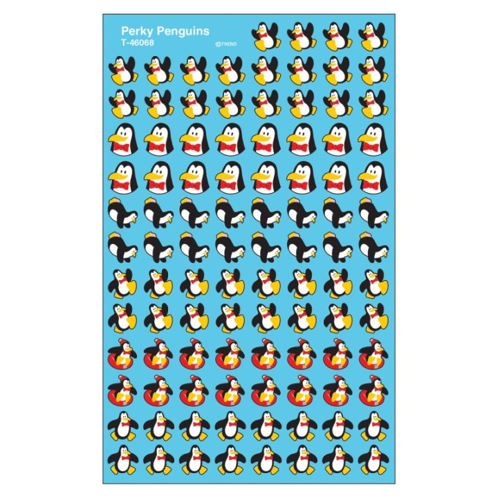 TREND Perky Penguins superShapes Stickers, 800 ct