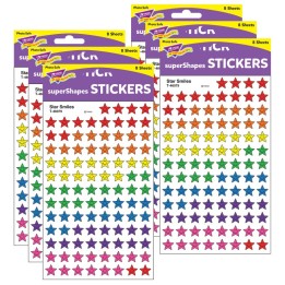 TREND Star Smiles superShapes Stickers, 800 Per Pack, 6 Packs