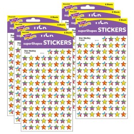 TREND Star Medley superShapes Stickers, 800 Per Pack, 6 Packs