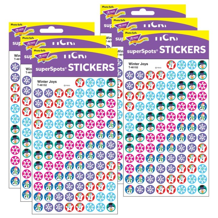 TREND Winter Joys superSpots® Stickers, 800 Per Pack, 6 Packs