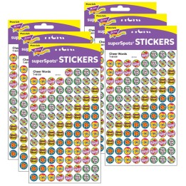 TREND Cheer Words superSpots® Stickers, 800 Per Pack, 6 Packs