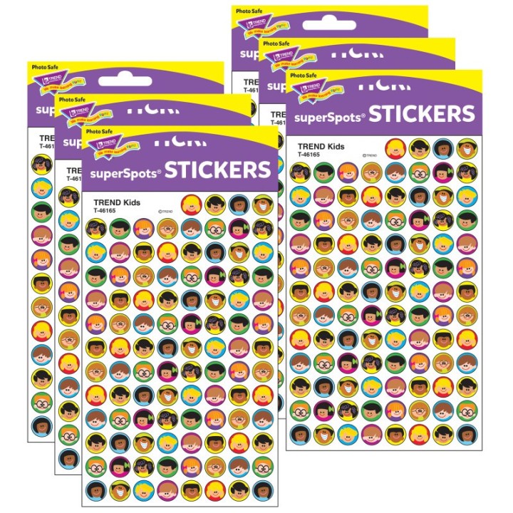TREND Kids superSpots® Stickers, 800 Per Pack, 6 Packs