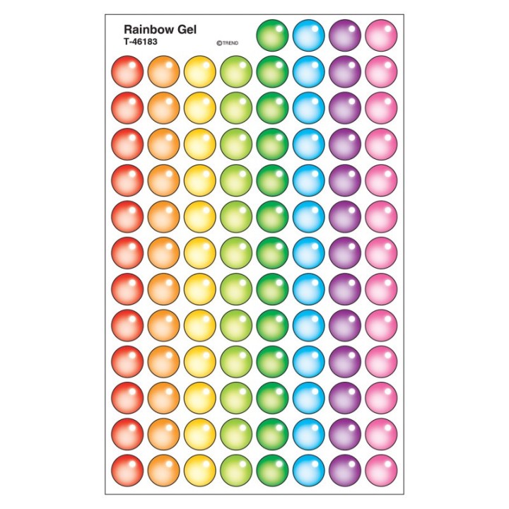 TREND Rainbow Gel superSpots® Stickers, 800 ct