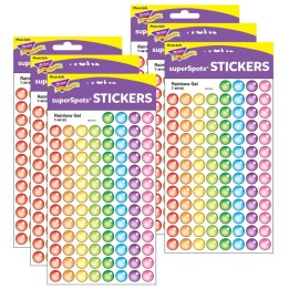 TREND Rainbow Gel superSpots® Stickers, 800 Per Pack, 6 Packs