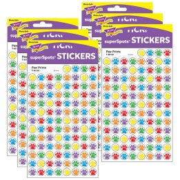 TREND Paw Prints superSpots® Stickers, 800 Per Pack, 6 Packs