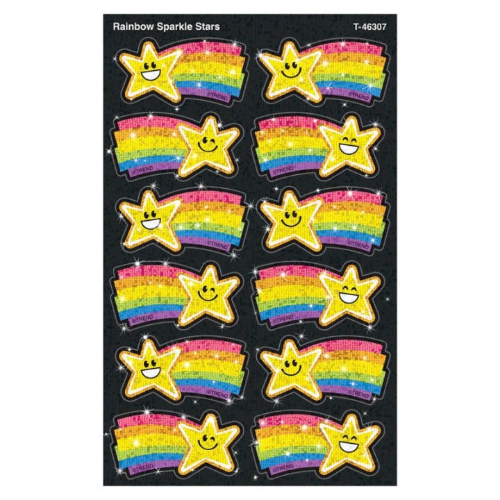 TREND Rainbow Stars Sparkle Stickers®, Pack of 24