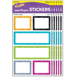 TREND Color Harmony Painted Labels superShapes Stickers - Large, 24 Per Pack, 6 Packs