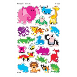 TREND Awesome Animals superShapes Stickers-Large, 160 ct