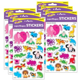 TREND Awesome Animals superShapes Stickers-Large, 160 Per Pack, 6 Packs