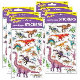 TREND Discovering Dinosaurs® superShapes Stickers-Large, 152 Per Pack, 6 Packs