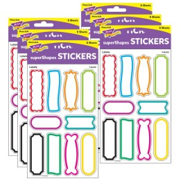 TREND Labels superShapes Stickers-Large, 80 Per Pack, 6 Packs