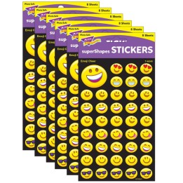 TREND Emotion Icon Cheer superShapes Stickers-Large, 336 Per Pack, 6 Packs