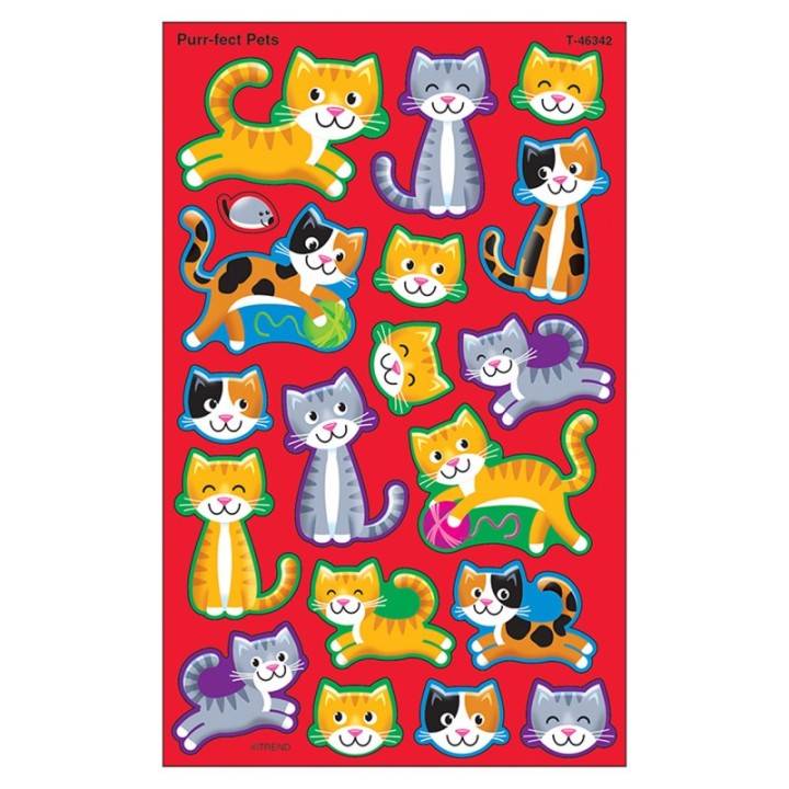 TREND Purr-fect Pets superShapes Stickers-Large, 144 ct