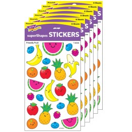 TREND Friendly Fruit superShapes Stickers-Large, 192 Per Pack, 6 Packs