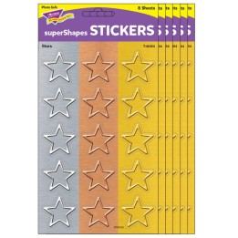 TREND I ♥ Metal Stars superShapes Stickers - Large, 120 Per Pack, 6 Packs
