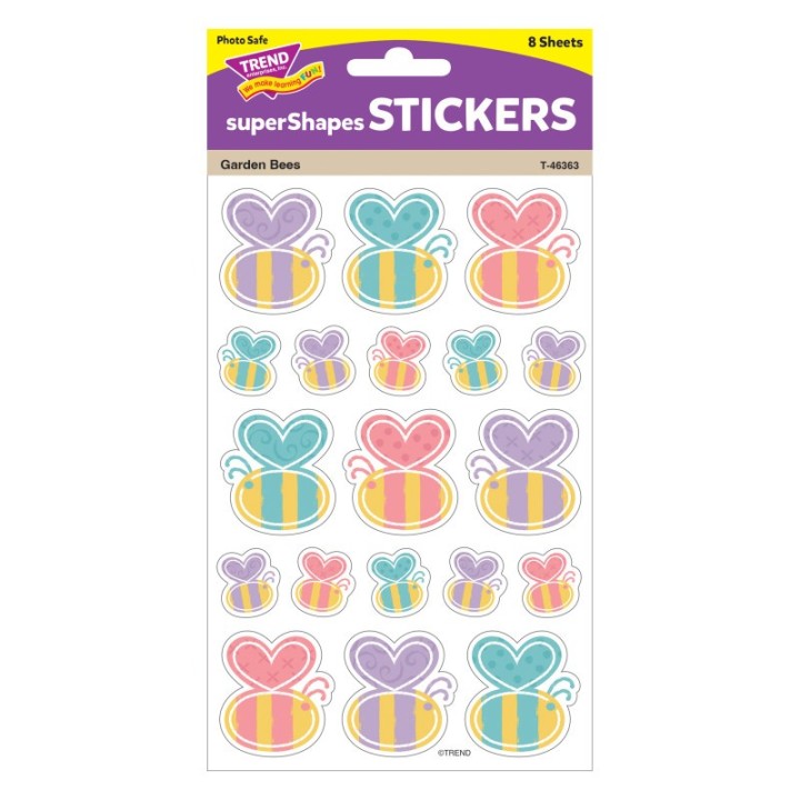 TREND Garden Bees Large superShapes Stickers, 152 Count