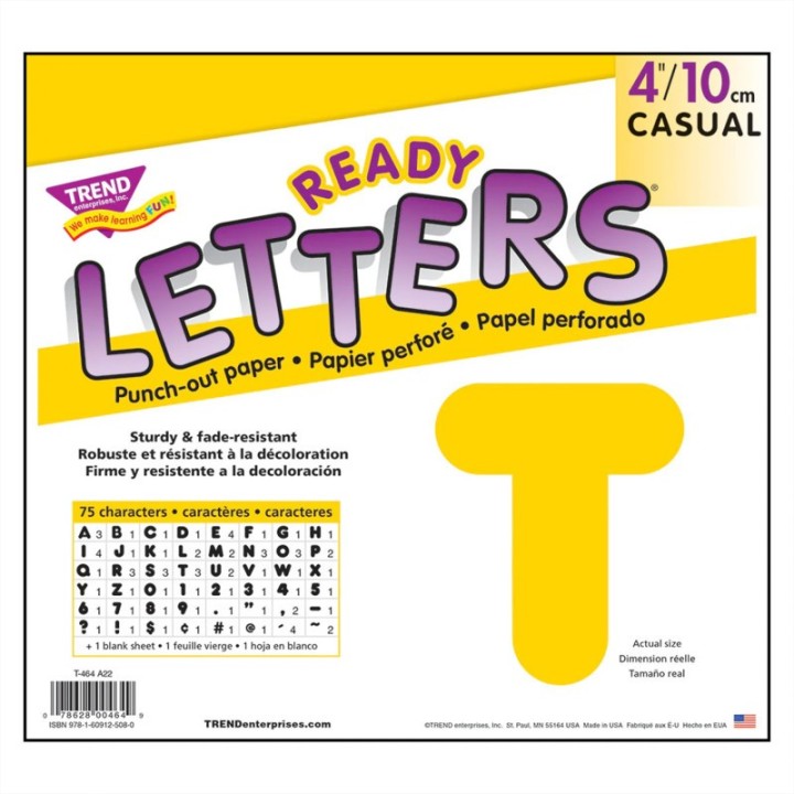TREND Yellow 4" Casual Uppercase Ready Letters®