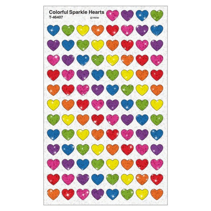 TREND Colorful Hearts Sparkle Stickers®, Pack of 400