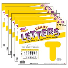 TREND Yellow 4" Casual Uppercase Ready Letters®, 6 Packs