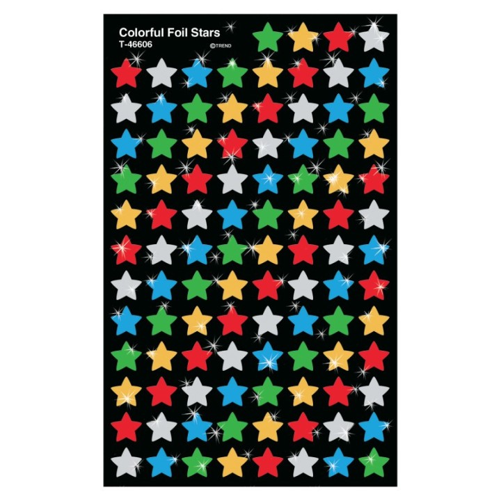 TREND Colorful Foil Stars superShapes Stickers, 400 ct
