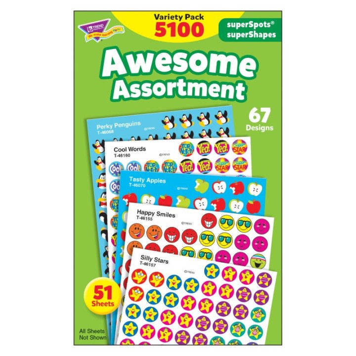 TREND Awesome Assortment superSpots®/superShapes Variety Pack - 5100 ct