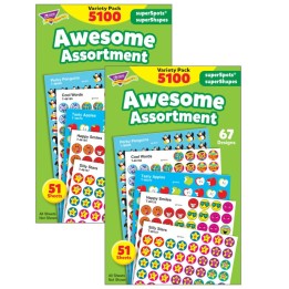 TREND Awesome Assortment superSpots®/superShapes Variety Pack, 5100 Per Pack, 2 Packs
