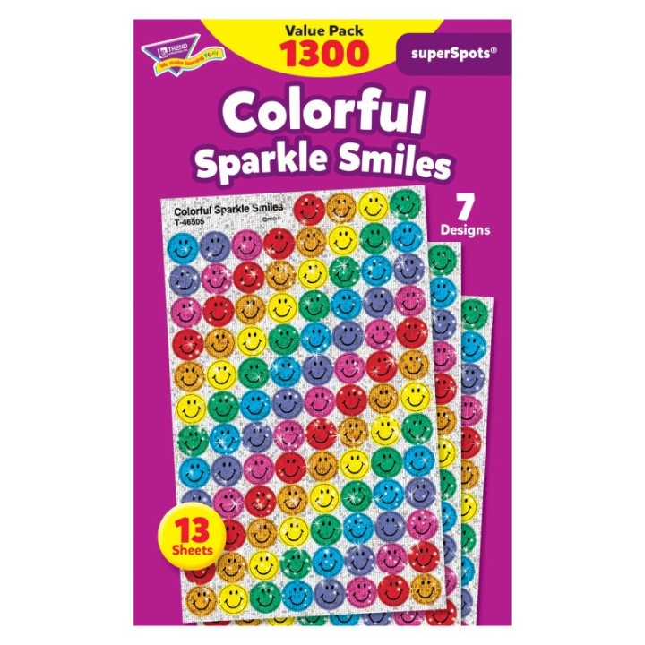 TREND Colorful Sparkle Smiles superSpots® Value Pack, 1300 ct